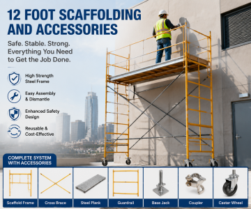 Échafaudage 12 pieds et accessoires: une solution fiable pour une construction sûre et efficace
